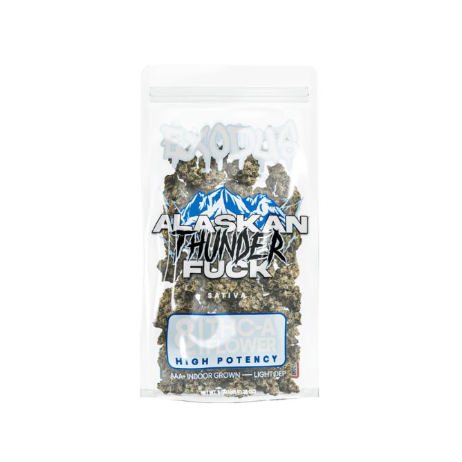 Exodus Indoor THCa Flower Packs 8g Alaskan Thunderf-ck