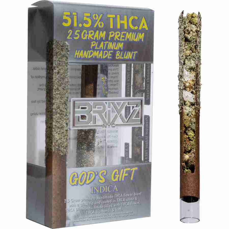 Experience the divine potency of BRIXZ Platinum THCA Pre Roll 2.5g God's Gift, boasting an impressive 1/5 thca content to take your blissful moments to new heights.
