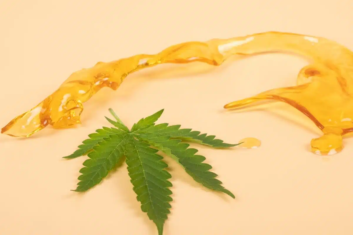 Marijuana leaf and wax