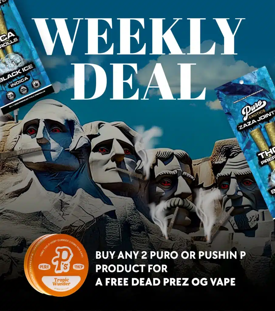 A weekly deal with a statue of a president and a vape for home decor.