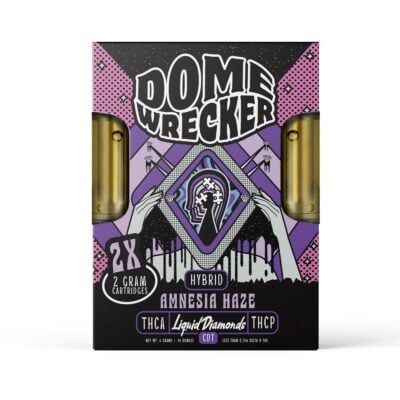 Domewrecker iced thca cartridges 4g amnesia haze