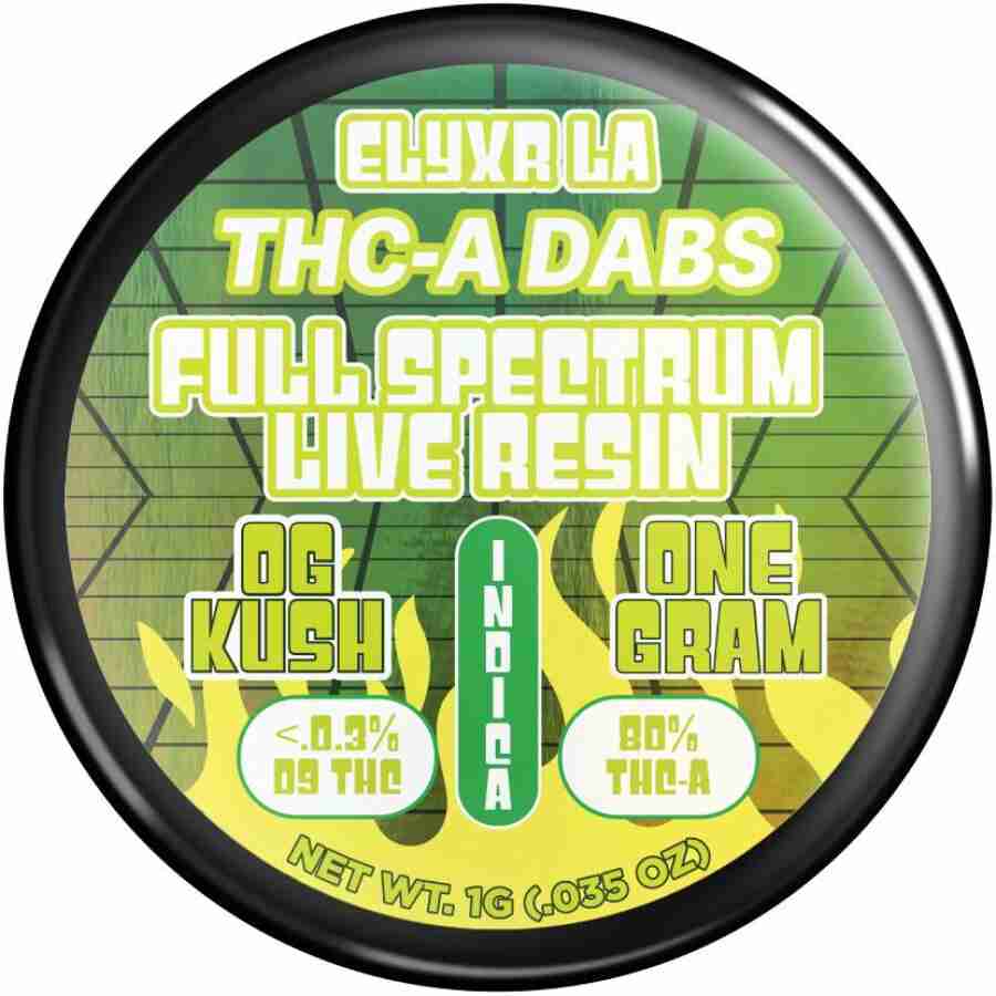 Elyxr LA THCA Full Spectrum Live Badder Dabs 1g infused with the potent delta 8 THC.