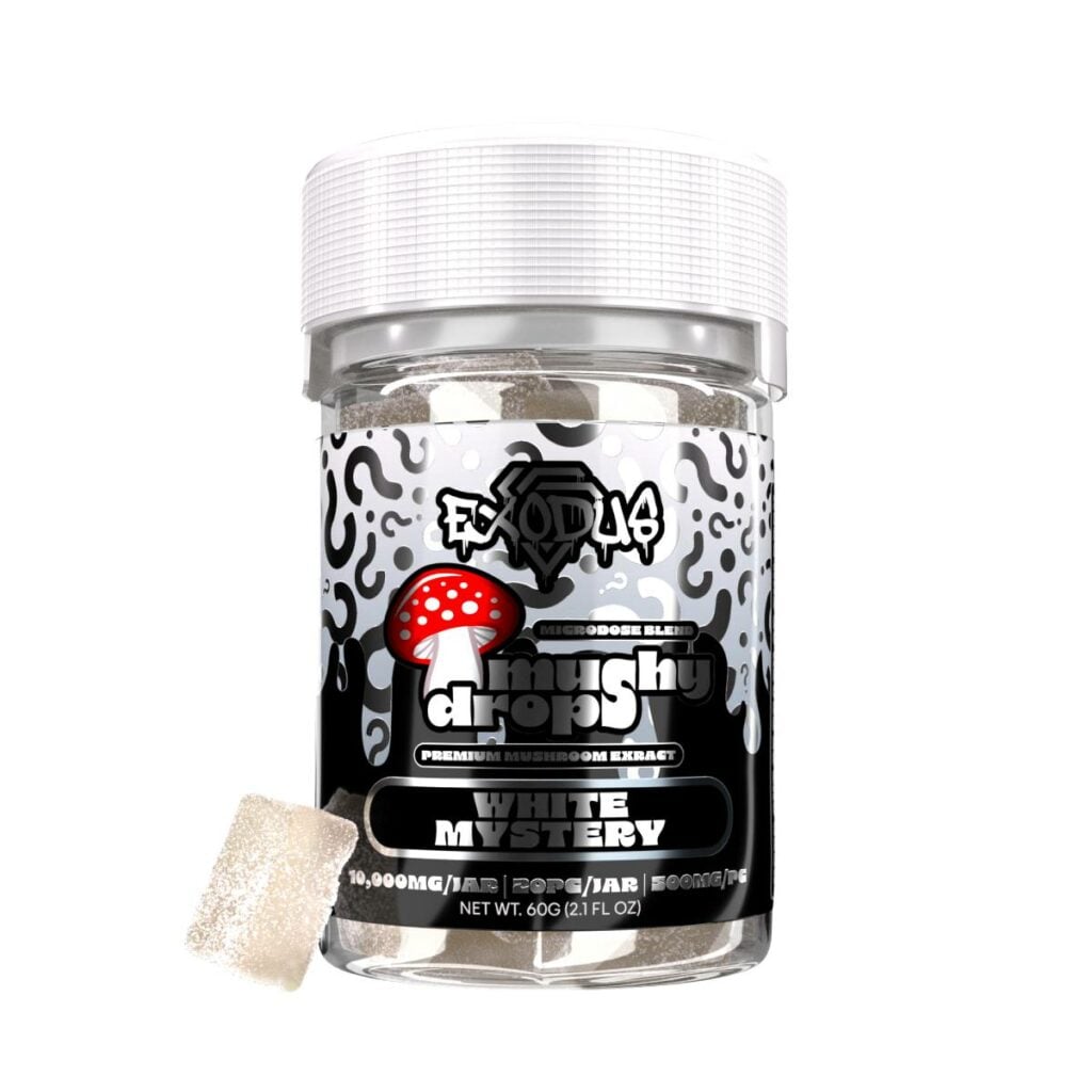 exodus mushy drops microdose blend gummies white mystery