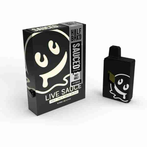 Disposables vape cartridge packaging with a smiling ghost design.