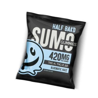 half bakd sumo gummies 420mg 2pcs bluematic razz