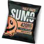 A package of Half Bak'd Sumo Gummies with 420 mg THC content, flavor labeled as Forbidden Punch.