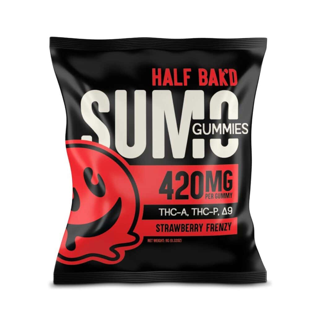 half bakd sumo gummies 420mg 2pcs strawberry frenzy