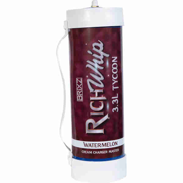 RichWhip by BRIXZ- 3.3L cream charger canister with Tycoon Gas Watermelon flavor.