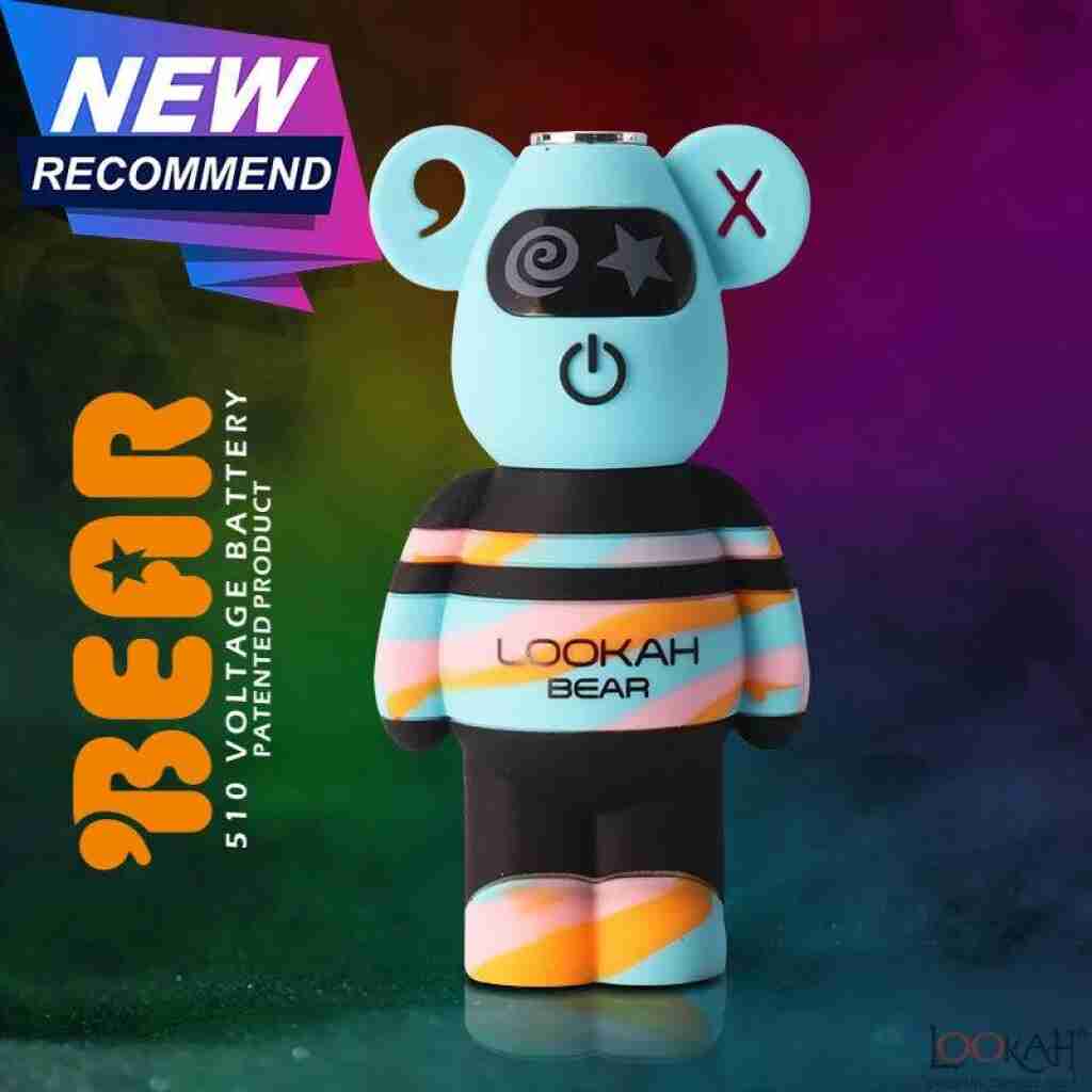 lookah bear 510 vape hardware blue tie dye