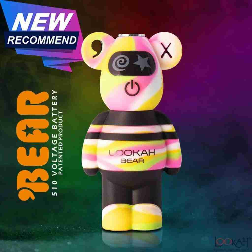 lookah bear 510 vape hardware yellow tie dye