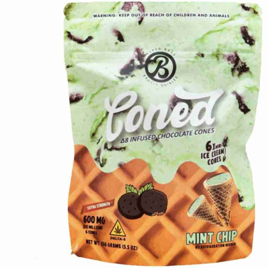 Baked Bags Coned D8 Ice Cream Cones 600mg 6pc | 5 Strains | D8 Super Store