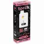 Product packaging for "torch diamond live rosin THCA raspberry lemonade" disposable vape cartridge with 5 grams net weight.
