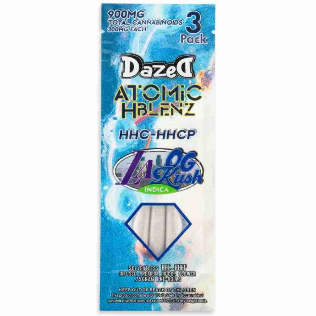 Dazed Atomic H Blenz Shatterwalkerz Pre-Rolls 2.25g 3pk LA OG Kush