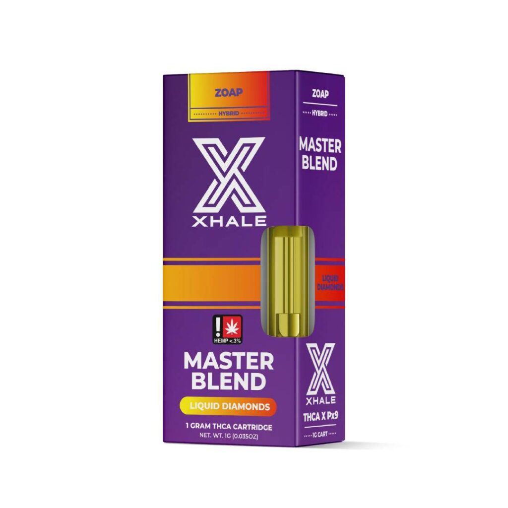 xhale master blend thca liquid diamonds cartridge 1g zoap