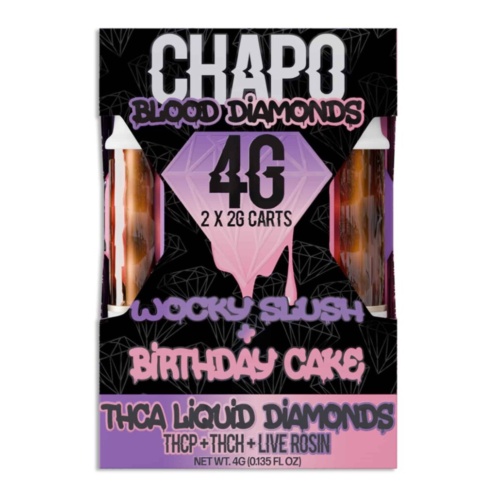 Chapo Blood Diamonds THCa Cartridge 2 x 2g Wocky Slush X Birthday Cake