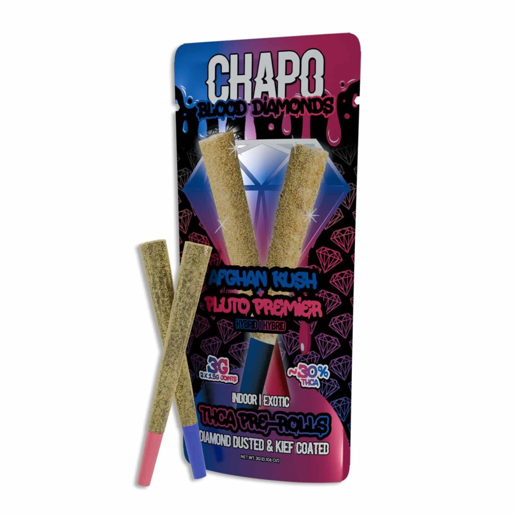 Chapo Blood Diamonds THCa Pre-Rolls 3g Afghan Kush X Pluto Premier