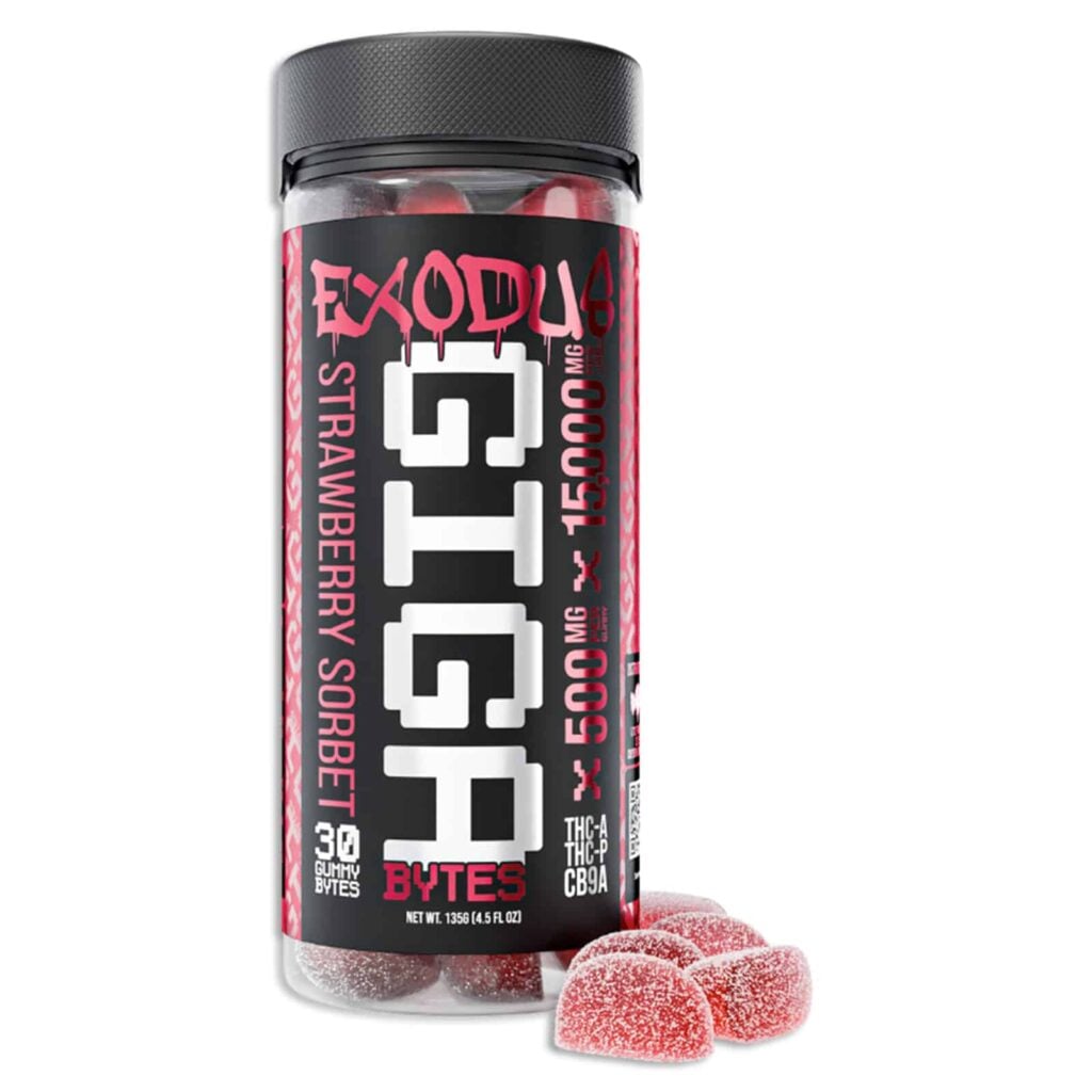 Exodus Giga Bytes 15000mg Gummies 30pc Strawberry Sorbet