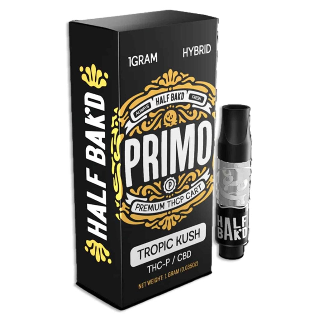 half bakd primo thcp cartridge 1g tropic kush.