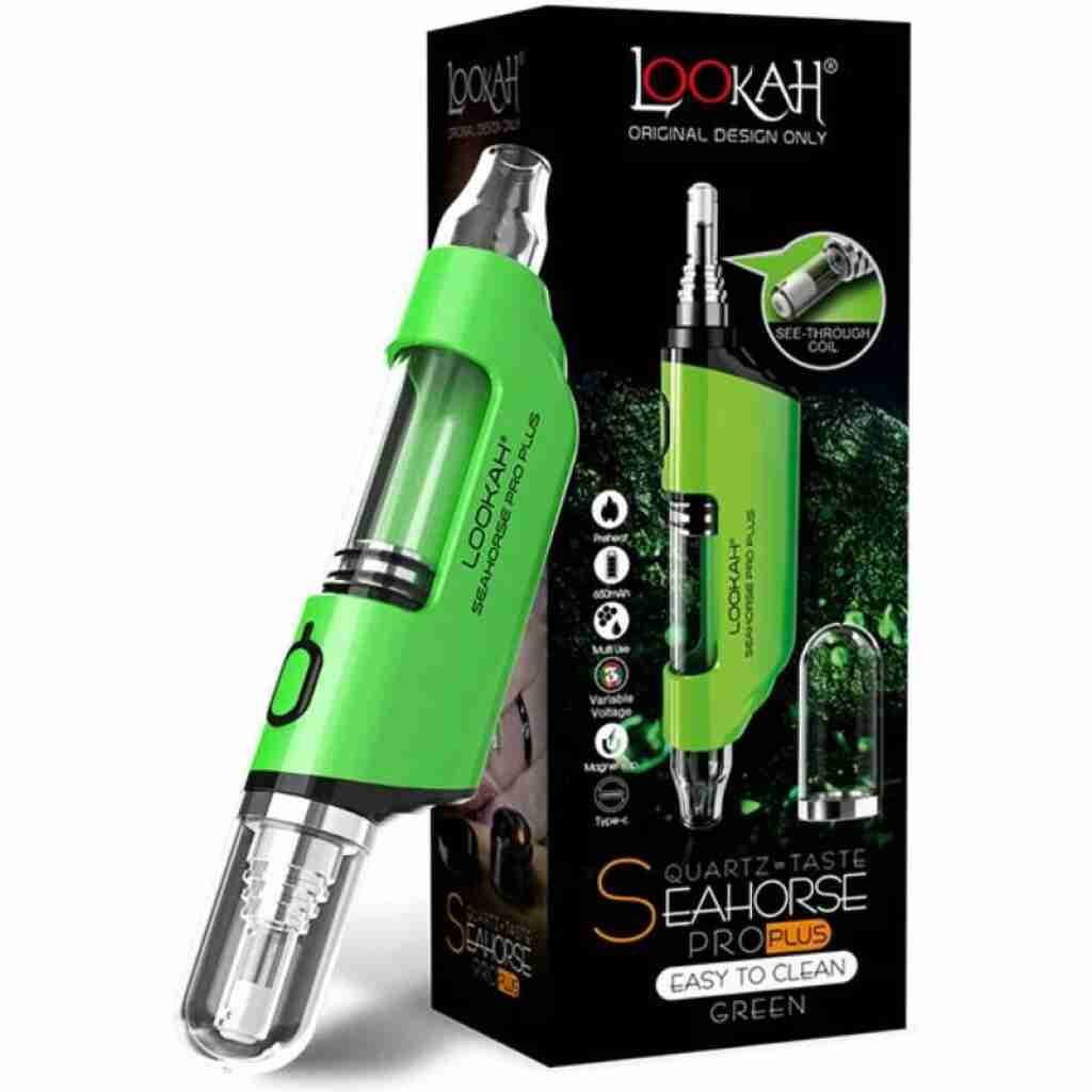 lookah seahorse pro plus electric dab rig neon green