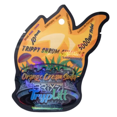 BRIXZ TrypLitt Nootropic Trippy Psychedelic Mushroom Gummies 10pc - Orange Cream Soda