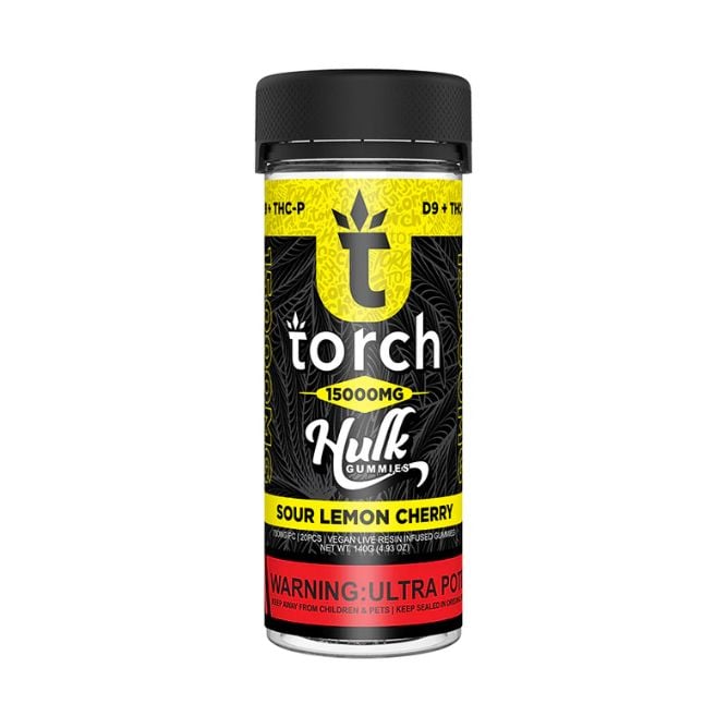 Torch Hulk Gummies 15000mg 20pc Sour Lemon Cherry