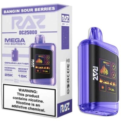 raz dc25000 nicotine disposable vape bangin sour berries