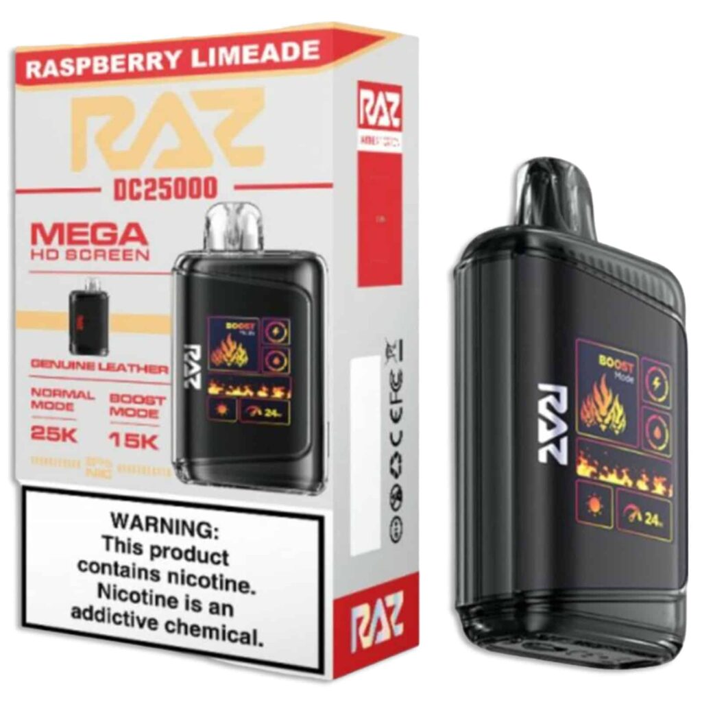 raz dc25000 nicotine disposable vape raspberry limeade