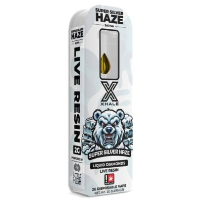 xhale live resin liquid diamonds disposable 2g super silver haze