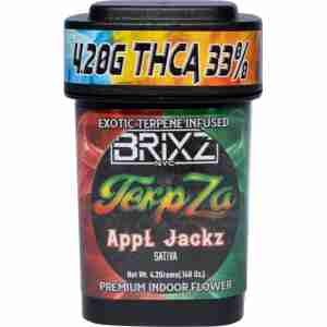 BRIXZ NYC TerpZa 33% THCa Flower – Exotic Flavor Enhanced Indoor Flower 4.20g -(AppL Jackz – Sativa)