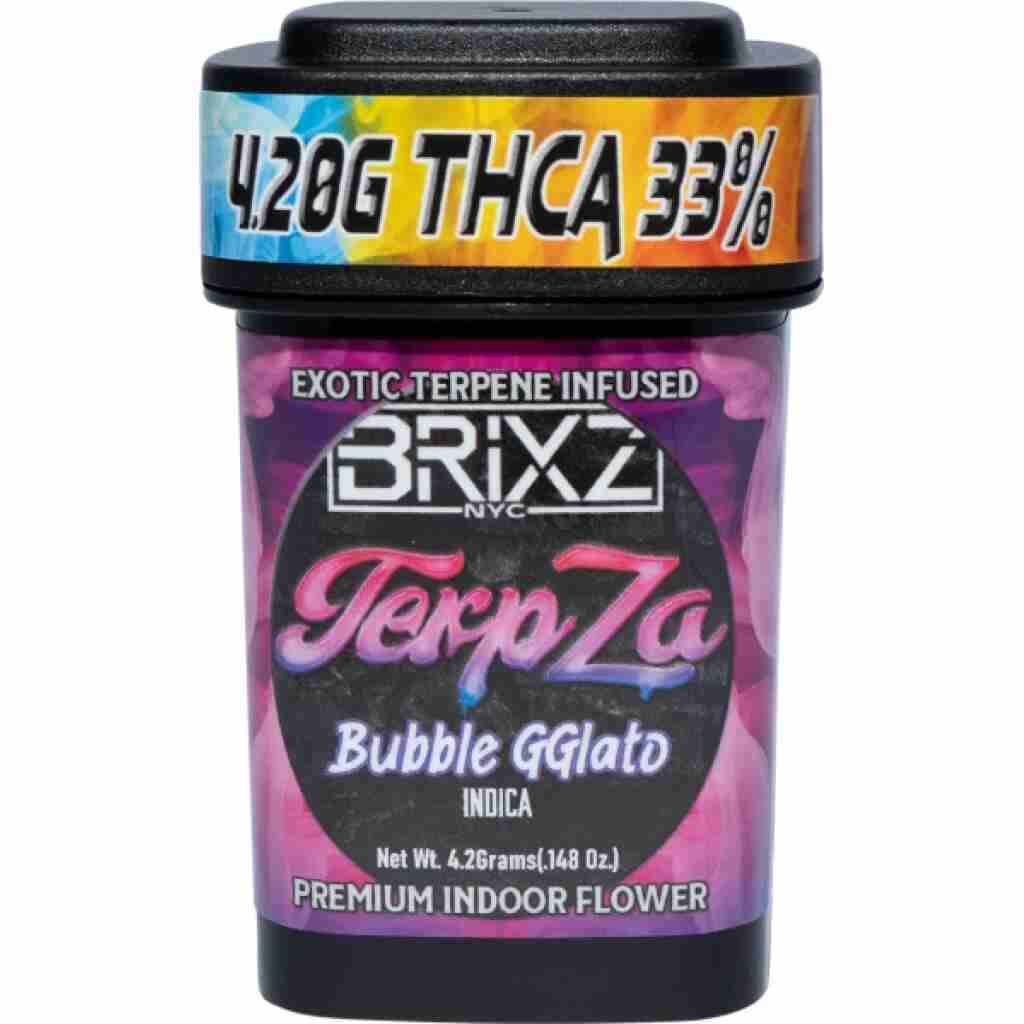 BRIXZ NYC TerpZa 33% THCa Flower – Exotic Flavor Enhanced Indoor Flower 4.20g Bubble GGlato