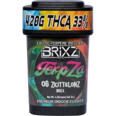 BRIXZ NYC TerpZa Exotic Terpene Infused THCa Premium Indoor Flower 4.20g Og zkittelonz.