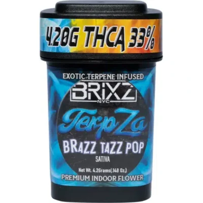 BRIXZ NYC TerpZa Exotic Terpene Infused THCa Premium Indoor Flower 4.20g brazz tazz pop.