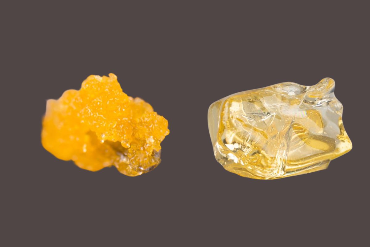 Live Resin concentrate is on the left, and Diamonds concentrate is on the right side of the image