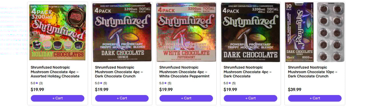 Mushroom Chocolate Bars on Sale