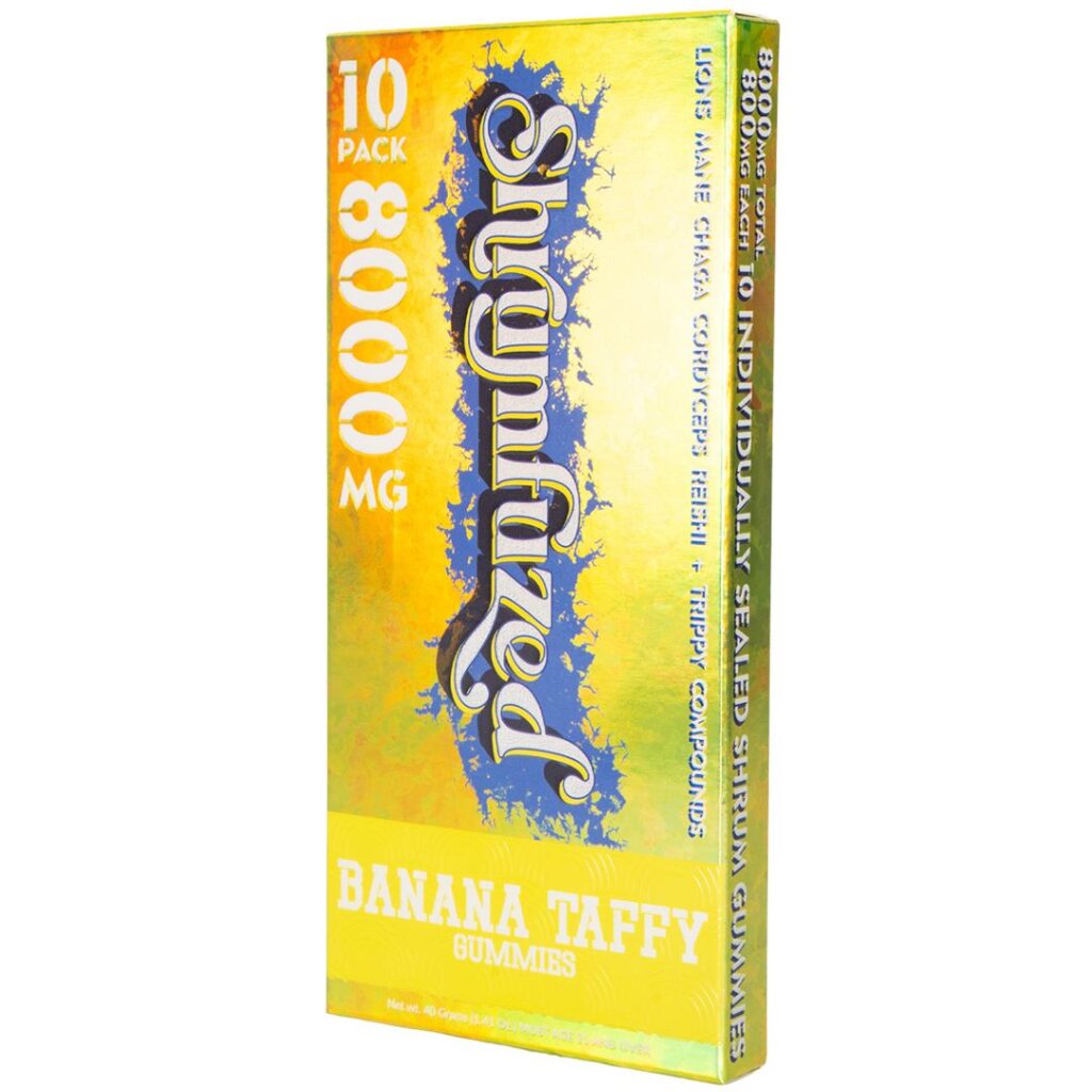 Shrumfuzed Nootropic Mushroom Gummies Banana Taffy 10 Pack