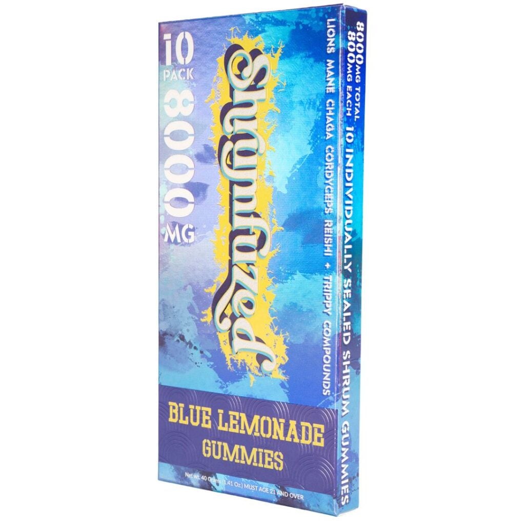 Shrumfuzed Nootropic Mushroom Gummies Blue Lemonade 10 piece