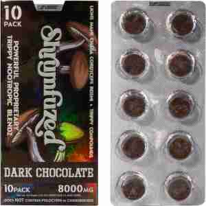 Shrumfuzed Nootropic Trippy Psychedelic Mushroom Chocolate 10pc – (Dark Chocolate)