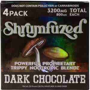 Shrumfuzed Nootropic Trippy Psychedelic Mushroom Chocolate 4pc (Dark Chocolate)