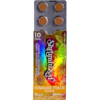 Shrumfuzed Nootropic Trippy Psychedelic Mushroom Gummies 10pc summer peach.