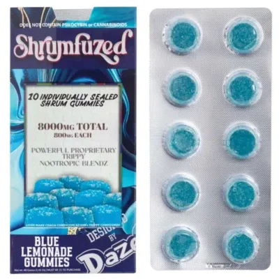 Shrumfuzed Nootropic Trippy Psychedelic Mushroom Gummies Blue Lemonade