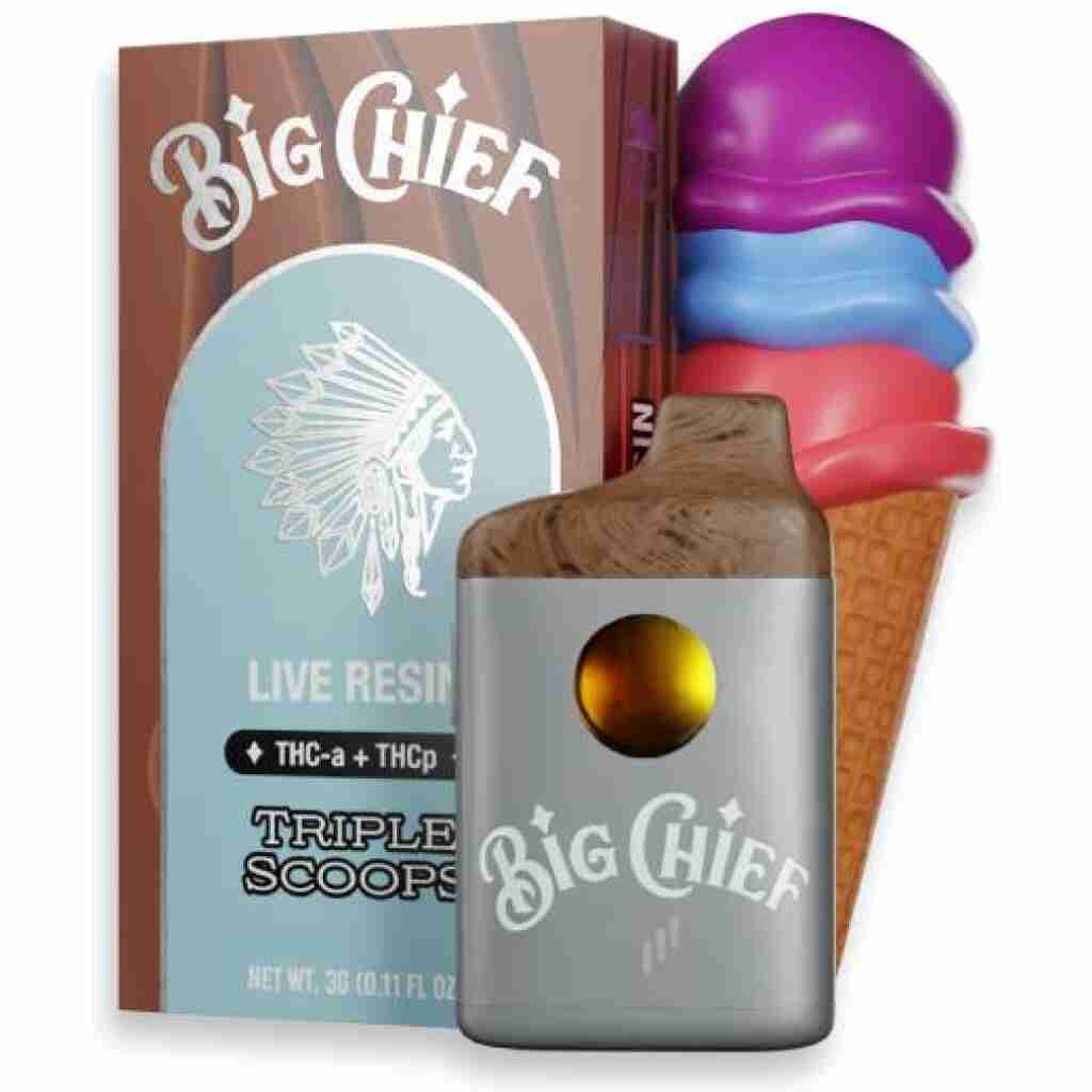 Big Chief THCa THCP Live Resin Disposable 3g Triple Scoops