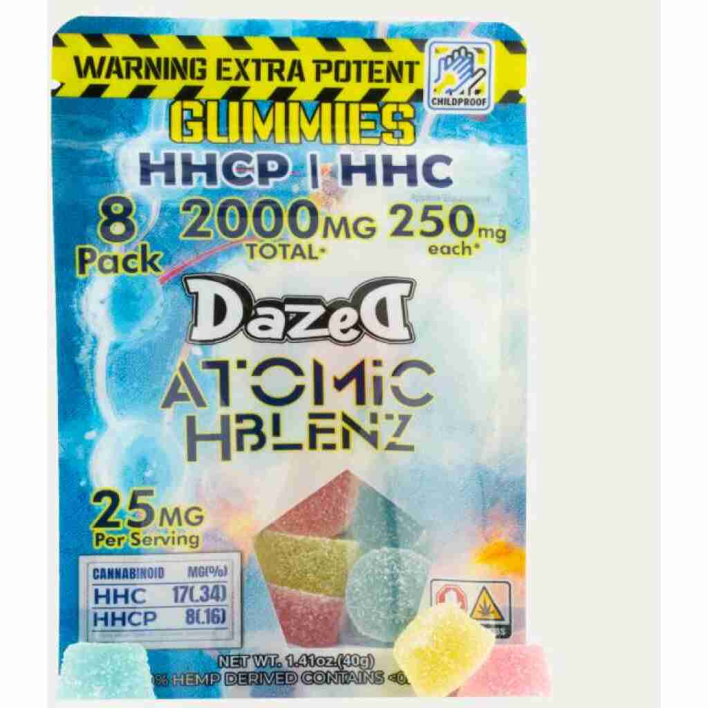 dazed atomic h blenz hhc gummies 250mg assorted