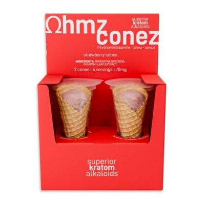 exodus ohmz conez 7 oh edible cones 2pc strawberry