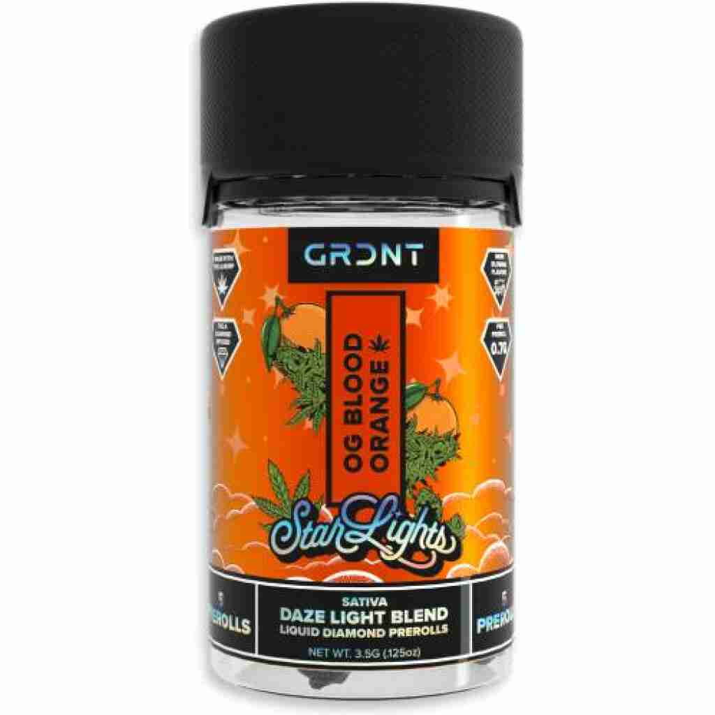 GRDNT Starlights THCa Liquid Diamonds 5pc Pre-Rolls 3.5g OG Blood Orange