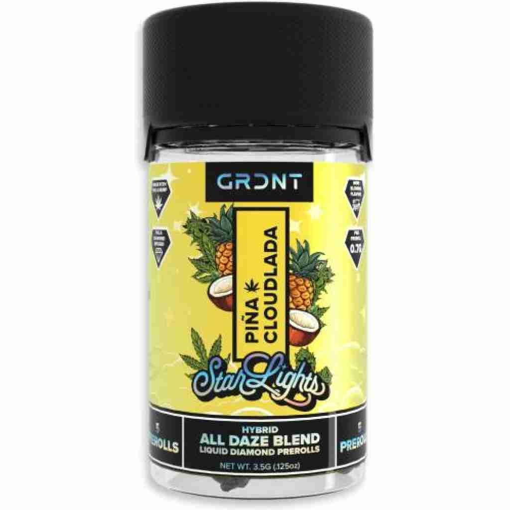 GRDNT Starlights THCa Liquid Diamonds 5pc Pre-Rolls 3.5g Pina Cloudlada