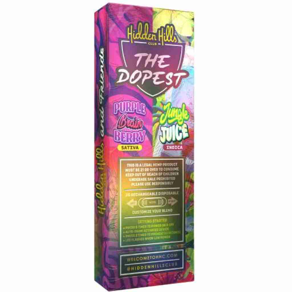 hidden hills club and friends disposable 2g the dopest jungle juice purple brain berry 1