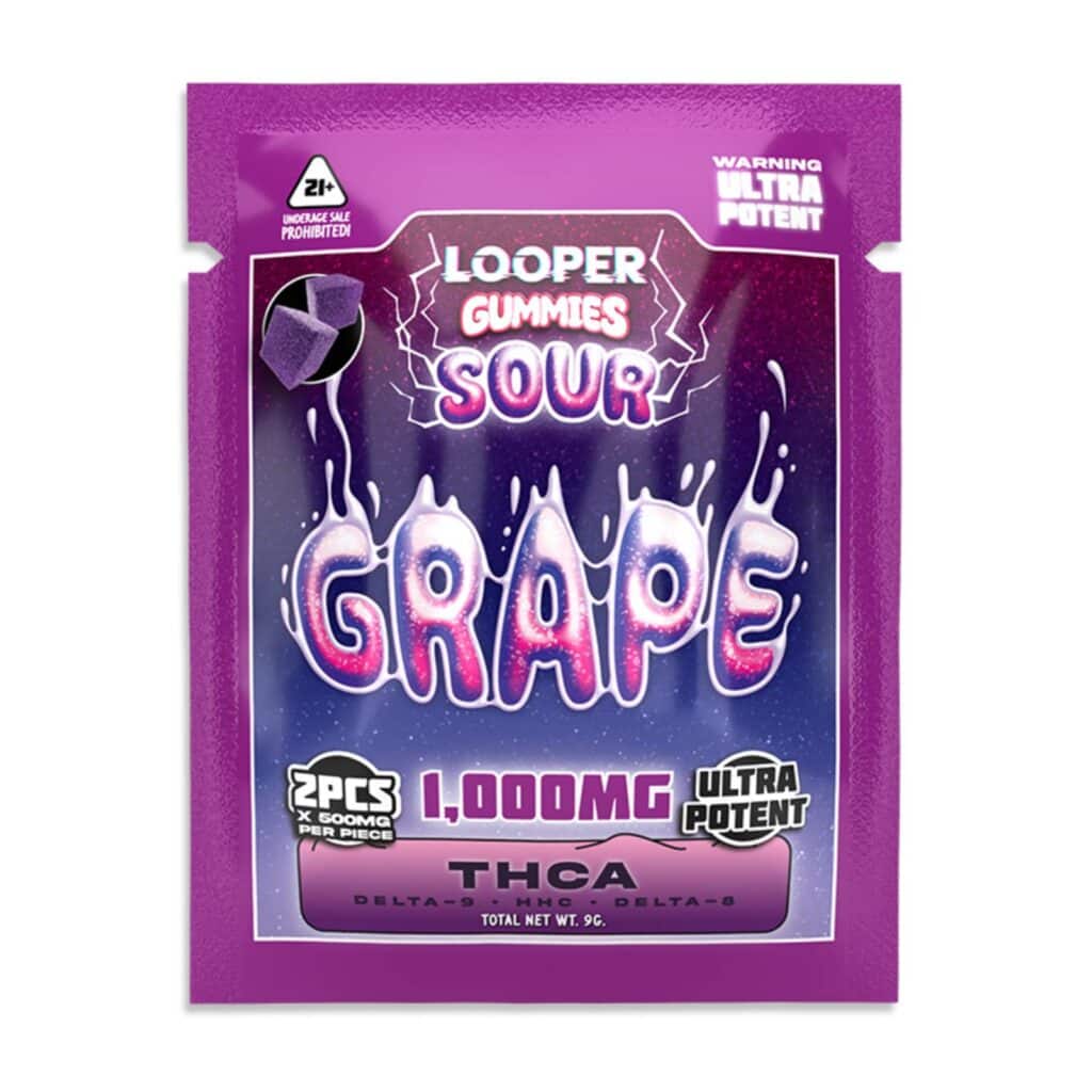 Looper THCa Live Badder 2pc Gummies 1000mg Sour Grape
