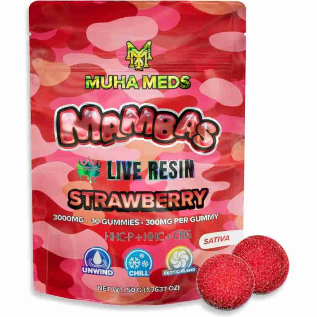 muha meds live resin mambas gummies 10pc strawberry