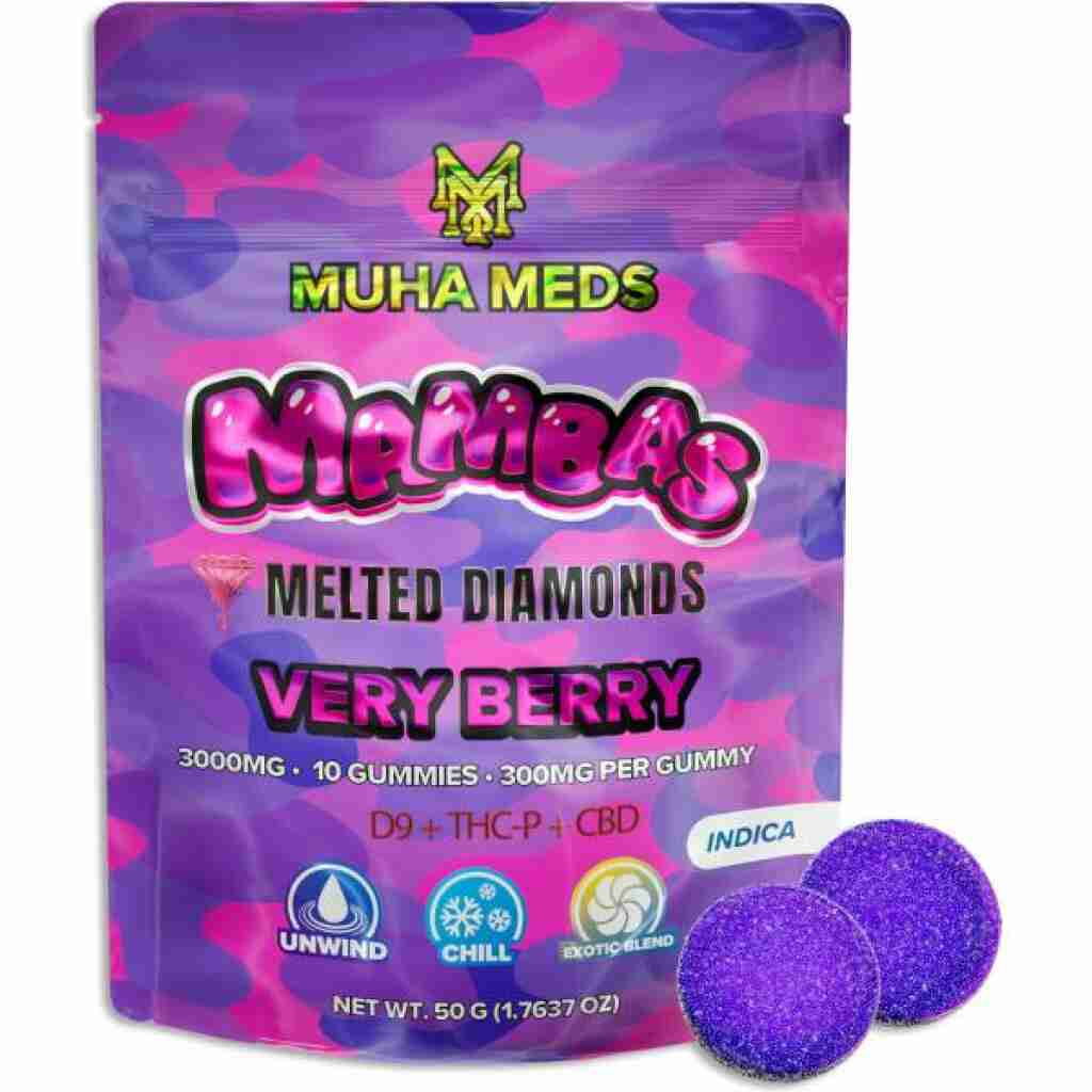 Muha Meds Mambas Melted Diamonds 10pc Gummies 3g Very Berry