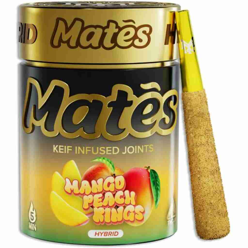 Muha Meds Mates THCa Infused 3g Prerolls 5pc Mango Peach Kings